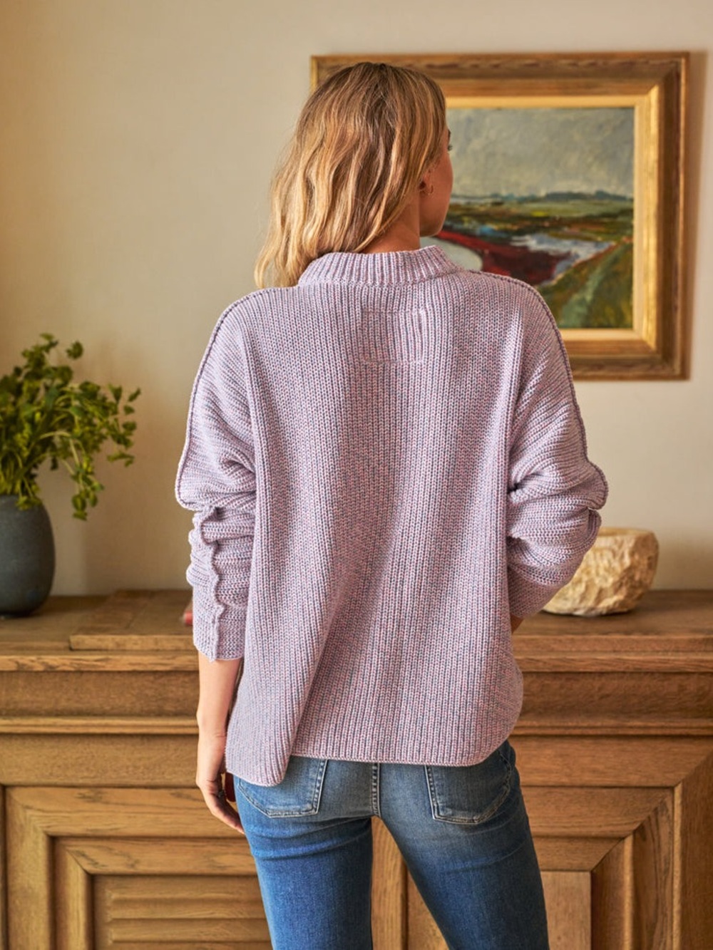 Frank & Eileen Montecito sweater pink and blue marl - Picture 3 of 16
